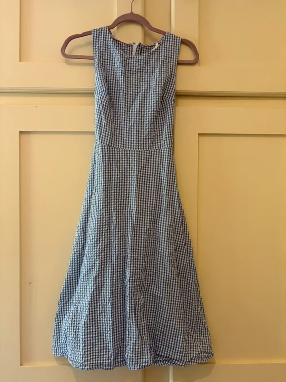Blue Gingham Maxi Dress - Classic Sleeveless A-Line
